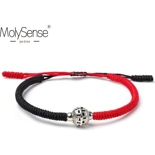 MolySense Tibetan Buddhist Lucky Woven Cord Bracelets & Bangles for Women Men Handmade Rope Buddha Anklet Dropshipping Bracelet