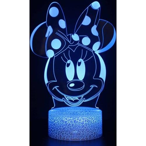 Birthday Gift Cartoon Mickey Minnie 3D Creative Table Lamp Valentines Day Colorful LED Visual Light Gift Night Light