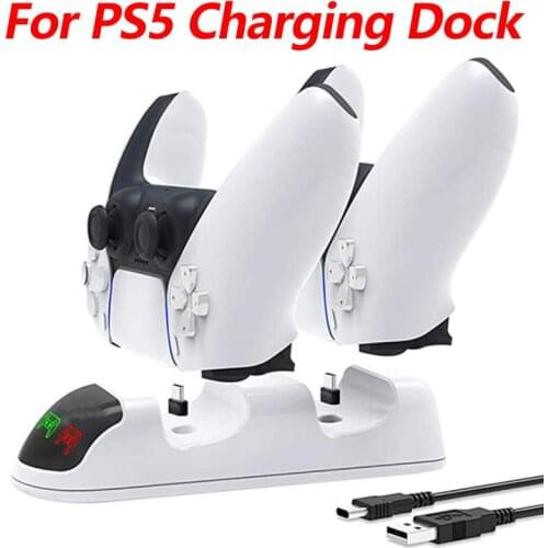 The Latest Charging Dock For PS5 Controller Charger Dual USB Type C Fast Players With LED Indicators For PlayStation 5 Charger