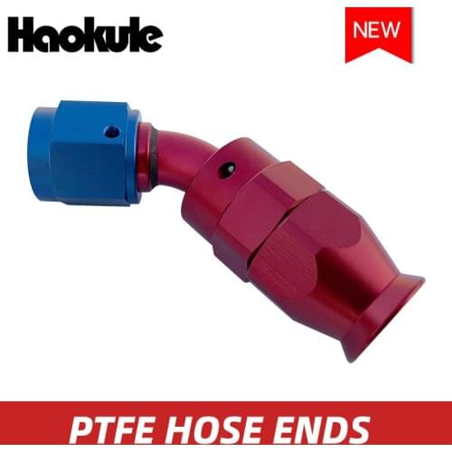 HAOKULE-45DEGREE AN3/AN4/AN6/AN8 PTFE SWIVEL HOSE ALUMINUM ENDS FITTINGS