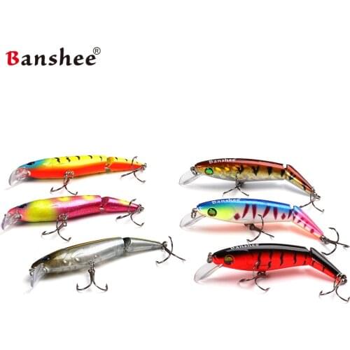 Banshee 6pcs/lot 95mm14g VJ01 Nexus Jerk minnow Swimbait tow Sections multi Jointed Floating Jerkbait Hard Artificail Bait
