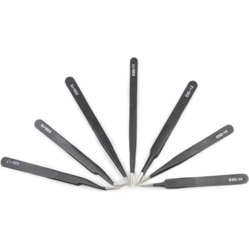 Professional Eyelash Tweezer Curved Straight Tweezers Stainless Steel Eyelash Extension ESD Makeup Tools Nails Decor Picker