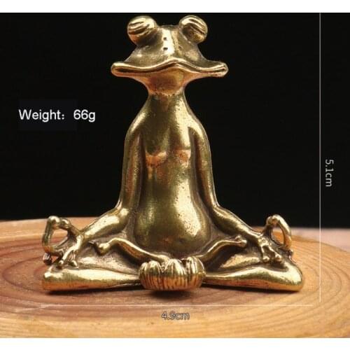 Retro Zen Meditation Frog Turtle Tea Pet Brass Incense Burner Animal Sculpture Desktop Decoration Home Decoration For Office Car