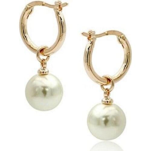 14K/20 Solid Gold Marke perfect round AAAA+ 10-11MM South Sea WHITE Pearl Earring