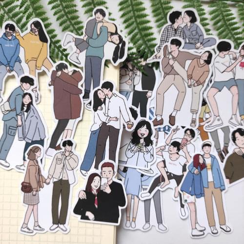 Cute Couple Diary Sticker DIY Scrapbooking journal Diary Happy Plan Mobile Computer Gift Sealing Decoration Sticker