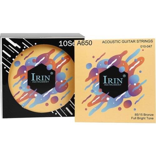 High Quality Acoustic Guitar Strings A650 Guitar Strings For Acoustic Guitar With Black Outer Box + Yellow Inner Packaging