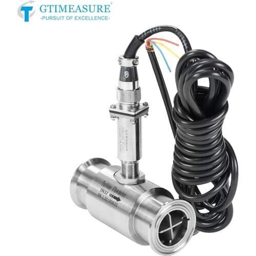 Turbine Flowmeter Sensor Liquid Oil Pure water Milk Flow sensor Clamp joint 50.5/64/78 4-20mA /RS485 Signal DN15/20/25/32/40/50