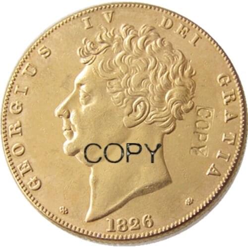 UK 1826 2 Pounds - George IV Gold Plated Copy coins