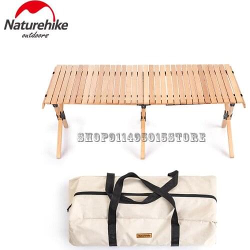 Outdoor Egg Roll Table Folding Table Portable Ultra Light Solid Wood Camping Table
