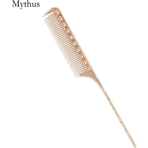 3 Color Available Titanium Hairdresser Tail Comb Durable And Heat Resistant Metal Hairdressing Comb Pro 1 Pcs Haircut Comb T-031