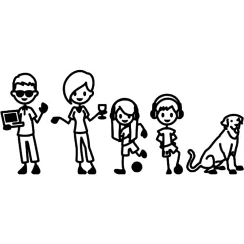 17*7.3cm FIGURE STICK FAMILY car stickers Funny auto Window Bumper Novelty JDM Drift car stickers and decals funny