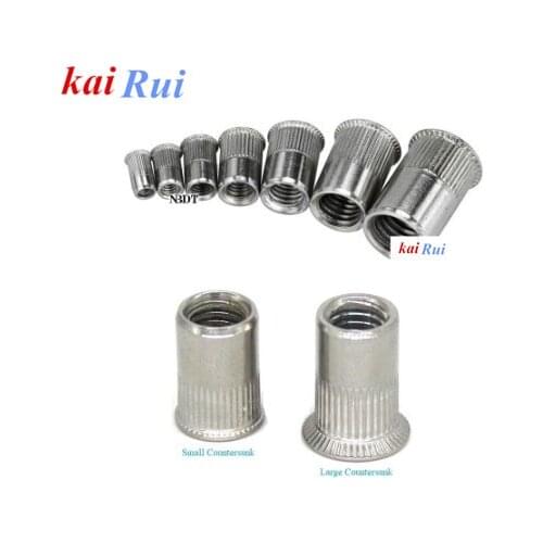 100Pcs 304 stainless Steel Outdoor Countersunk Head Rivet Nut Insert Nutserts Threaded Nut