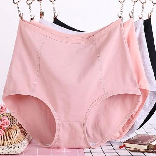 XL-6XL Plus Size Panties For Women Lingerie High Waist Womens Underwear Cotton Briefs Underpants Solid Female Intimates