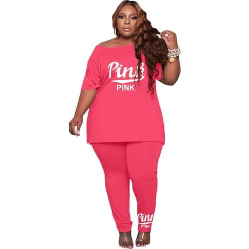 Plus Size XL-5XL Letter Printed Tracksuit Round Neck Short Sleeve Suit Woman Casual 2 Piece Set Trendy Oversized Dropshipping
