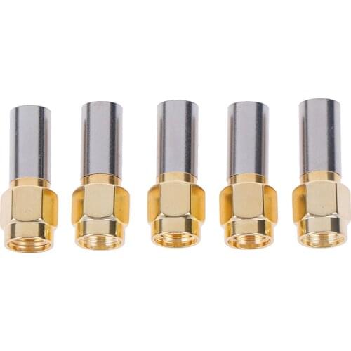ZLinKJ 5pcs SMA Male Plug RF Coaxial Connector Crimp For RG58 RG142 RG400 LMR195 RG223 Hot Selling