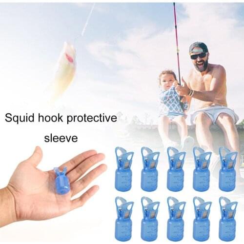 10 Pcs Octopus Squid Fishing Lures Jig Hook Covers Cover Baits Safety Cap Supplies Protector Tool Umbrella Colors 6 Hooks S E6M2