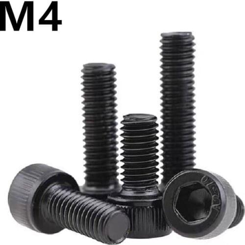 100/50PCS GB70.1 M4x6/8/10/12/14/16/18/20/60mm DIN912 Black 304stainless steel Hex Socket Cap Head Screw Bolt Furniture Fastener