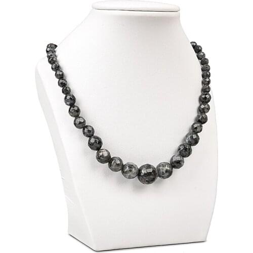 Cutting Dark Black Flash Stone necklace making for mysterious and noble character women men jewelry gifts