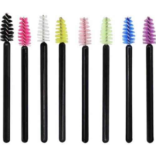 200 pcs Mini Disposable Eyelash Brushes Black Handle White Brush Eyelash Extension Tools One-off Lash Brush Mascara Wands tool