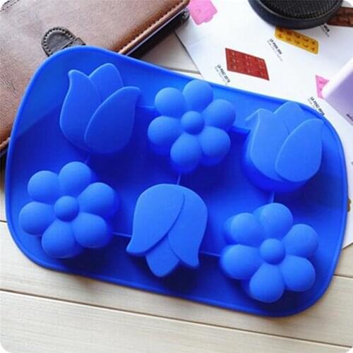 2019 Hot Sale 3D Cute Tulip Shape Silicone Cake Chocolate Molds Fondant Soap Silicone Mould for Fondant Cake Baking Decorating