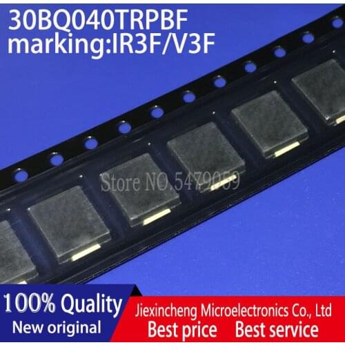 50pieces 30BQ040TRPBF IR3F/V3F 30BQ040 30BQ040TR 40V 3A SMC DO-214AB Schottky diode New original