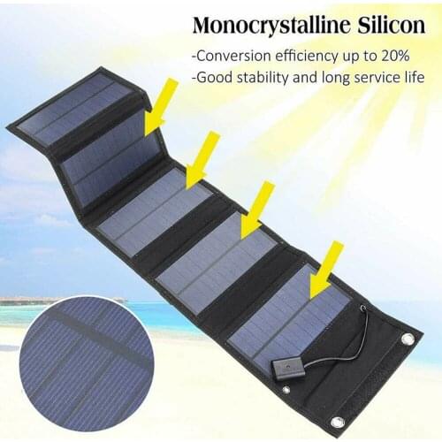 70W USB Solar Panel Folding Power Bank Outdoor Camping Hiking Battery Charger For mountaineering Solar Panel Kit