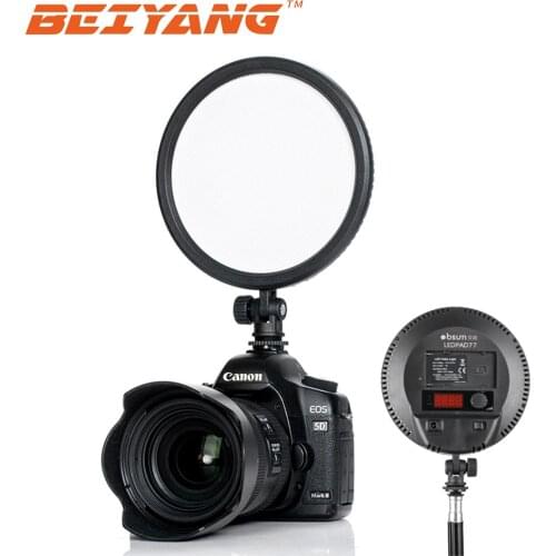 BEIYANG Pad77 Camera Round Light LED SLR Camera Photography Light Video Light Fill Light Portable 3200-5600K