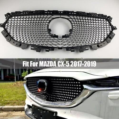 Diamond Front Racing Grille For MAZDA CX-5 CX5 2017 2018 2019 Exterior Accessors Grill Mesh Running Board Mask Cover Grills