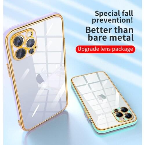 For Apple iphone 12 11 Pro Max 12Mini Case Hard PC Transparent slim plating protect Back Cover Case For iphone XS Max XR 7 8Plus