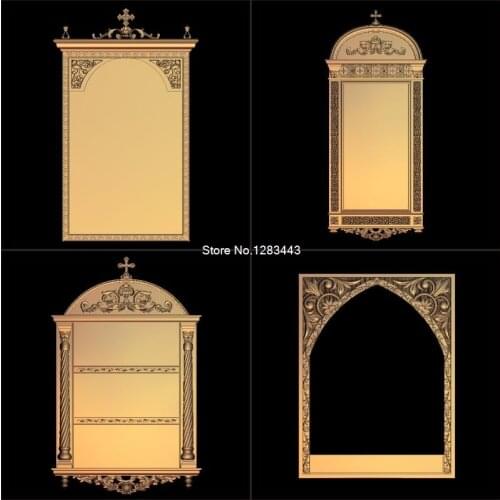 4pcs Window Decor 3D Model STL relief for cnc STL format Furniture Window Decor 3D STL format furniture decoration