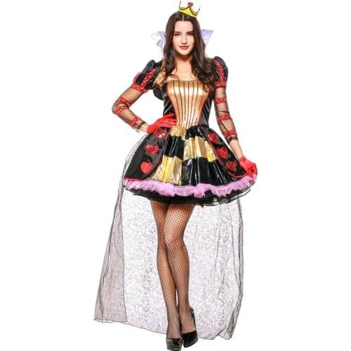 European and American Game Clothes Vampire Costume Halloween Queen Costume Heart Queen Cosplay Queen of Hearts