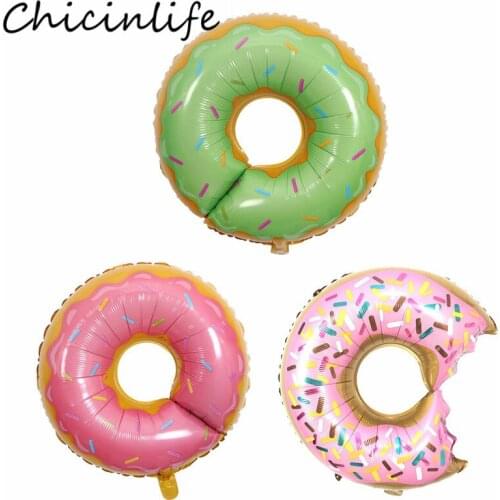 Chicinlife 1Pcs Doughnut Shape Foil Balloon Happy Birthday Party Kids Toys Baby Shower Wedding Donut Party Decoration Supplies