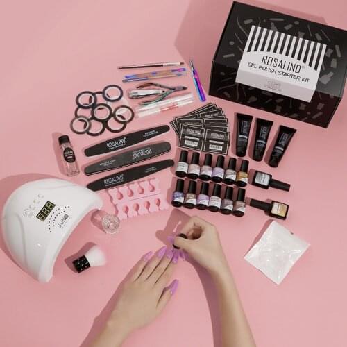 Rosalind Varnishes Hybrid Gel Kit All For Manicure Semi-permanent Nail Polish Need Base Top Soak Off Poly Nails Gel Set UV LED