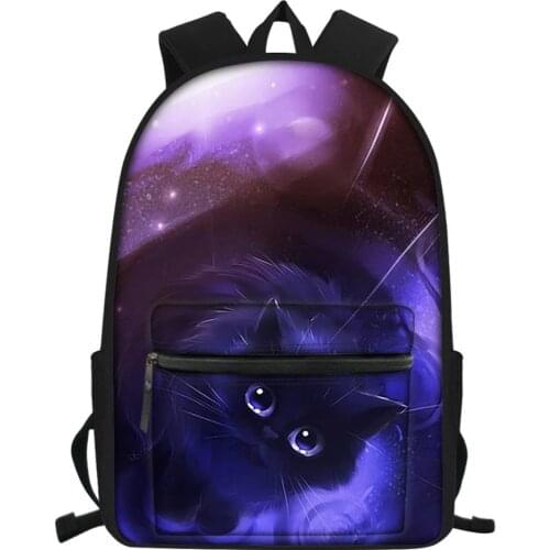 HaoYun Fashion Childrens Little Canvas Backpack Fantasy Cats Pattern School Book Bags Cartoon Animal Kids Travel Backpacks
