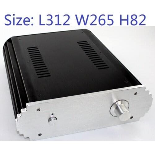 Curved Heat Sink Power Amplifier Chassis DIY DAC Decoder Shell Home Audio Aluminum Enclosure Preamp Amp Housing W265 H82 D312