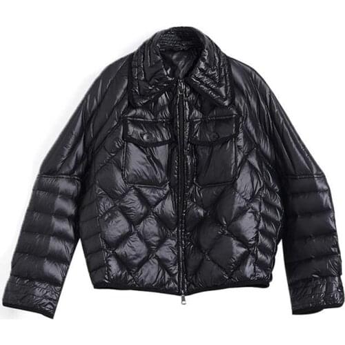 Lightweight Down Jacket Women short paragraph new autumn winter fashion was thin lapel Lingge warm Jacket High quality Coat