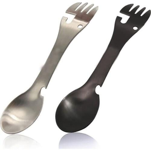Tool Spoon Portable Camping Cookware Tableware Multitool Bottle Stainless Steel Cutlery Flatware Utensil Fork Can Opener Multi