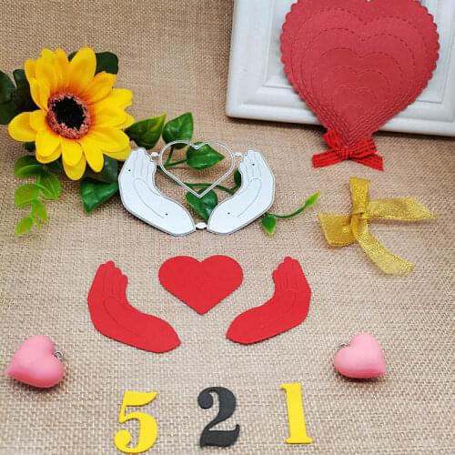 90*60mm Hand holding love Metal Cutting Dies for card DIY Scrapbooking stencil Paper Craft Album template Dies