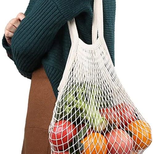 Reusable Shopping Bags Portable Mesh Bag Fruit And Vegetable Storage Eco-Friendly Cotton Foldable Mesh Bag For Shopping