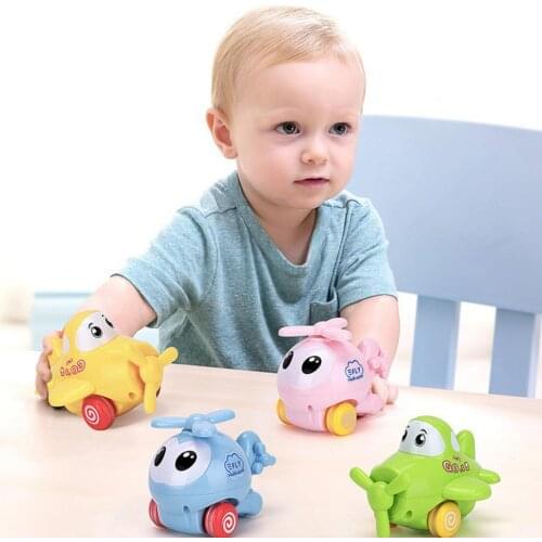 2021 New Cute Cartoon Smooth Plastic Aircraft Children Toy Inertia Aircraft Model Early Education Nice Birthday Gift for Kids