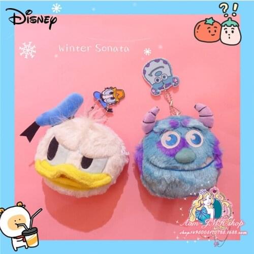 Disney Soft Plush Donald Duck Cartoon Women Coin Purse Monsters University Mini Cute Zipper Girls Coin Wallet Bag Key Wallets