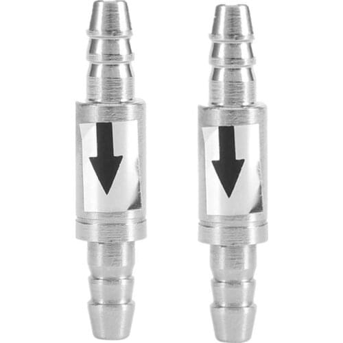 New 2Pcs Stainless Steel One Way Check Valve for Anti-Backflow Non-Return Air CO2 Line Regulator Diffuser in Aquarium System