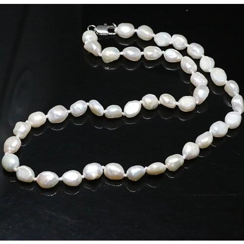 High Party Natural White Freshwater Cultured Pearl Necklace Irregular Freeform 12-14mm Beads Fashion Weddings Jewelry B1431
