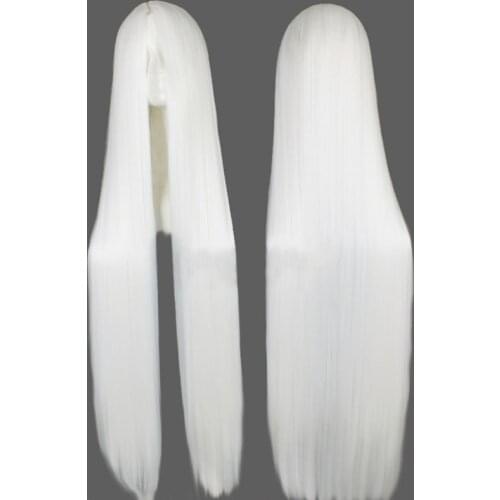 Cheap women long sraight white wig anime Cosplay girls snow white Central Part Wig Cosplay female Synthetic Fake Hair