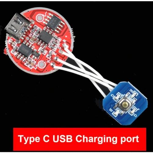 26mm Type C USB USB C 2.5-4.2V Middle Side Switch Stepless Dimming Driver Drive Board for XHP50 T6 L2 L3 XPL Recharge Flashlight
