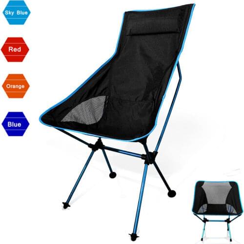 Beach Chair Fishing Grazing Camping Ultralight Folding Chair Outdoor Furniture 7075 Al Oxford Fabric Max 150kg Modern Moon Chair