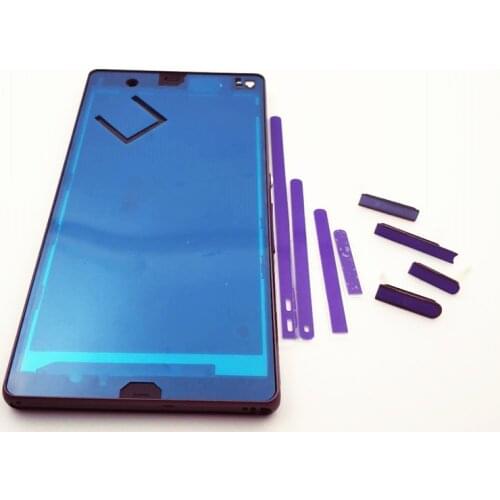 Full Housing For Sony Xperia Z L36h C6602 C6603 Housing Front Chassis Frame Side Stripe Port Cover Back Battery Cover Case