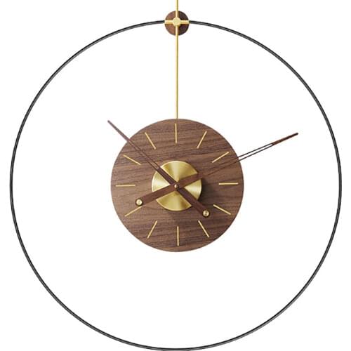 Luxury Wood Wall Clock Metal Modern Silent Clocks Wall Home Decor Creative Gold Wall Watches Home Living Room Decoration Gift