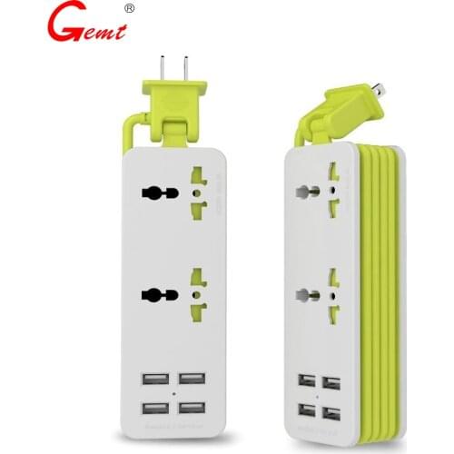 US Outlet Travel Power Strip Surge Protector with 4 Smart USB Charging Port and 5ft Cord Multi-Port USB Wall Charger Desktop Hub