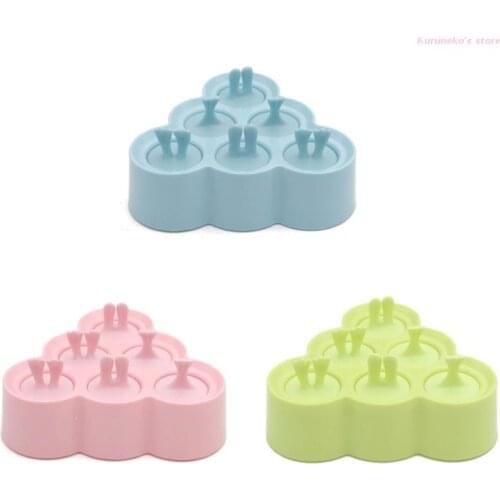 6 Cell Silicone Ice Mould BPA Free Maker Ice Lolly Moulds Ice Cream Mold DIY Homemade Freezer for Children Baby